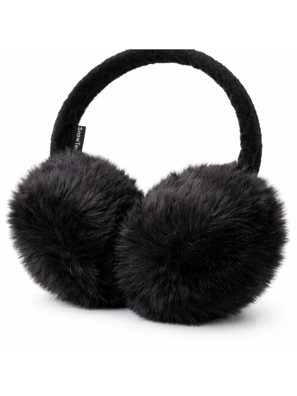 Extra Thick Black Furry Earmuffs | C1